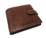 Rutherfords Gifts Personalised Genuine Tan Leather RFID Mens Wallet - Laser Engraved with Name Or Initials