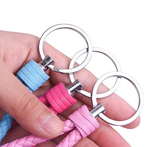 18Pcs Leather Keychain For Men Women, Mens Wristlet Key Chain Lanyard For Car Keys, Weave Leather Strap Keyring Hook For Motorcycle Scooters Key Holder #TOP3