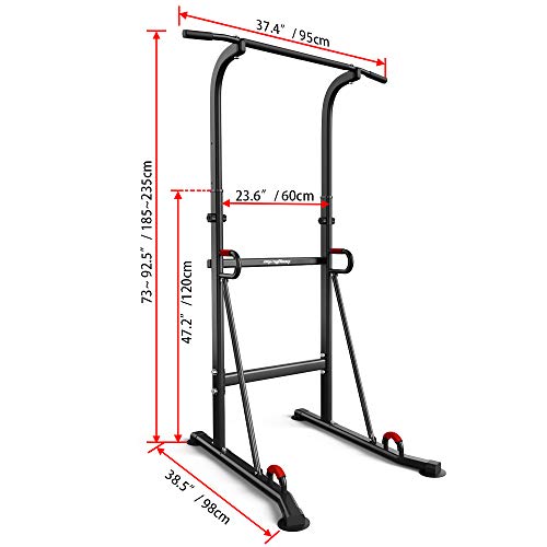 Syzythoy Power Tower Height Adjustable Pull Up Bar & Dip Station Pull Up Station Fitness Strength Training Exercise Equipment For Home Gym 330Lbs #TOP2
