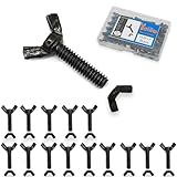 Yoliko 30 Pcs Black Zinc Coated 1/4'-20 x1 Wing Screw Bolts and Wing Nuts Kit Hand Twist Tighten Wing Head Butterfly Screws and Nut Fasteners Assorted Kit