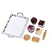 Produktbild F Fityle 8 Stück Realistische Mini Kuchenplatte mit Kuchen und Brot Essen Modell für 1/12 Puppenhaus Esszimmer Dekoration - Silber