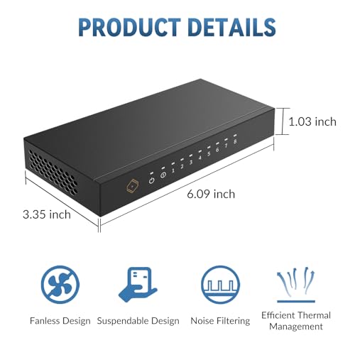 Image of Silent Angel Bonn N8 - 8 Port HiFi Audio-Grade Network Switch, Isolated Audio Network, Low Noise Power Supply, Precision Data Transmission.