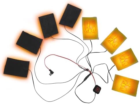 8-in-1 Cloth Heating Pads, 3 Gear USB Charged Winter Electric Cloth Heater for Outdoor Skating, Hiking, Biking & Running, 25 ℃-45 ℃(77 ℉-113 ℉)