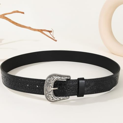 Western Belts for Women Men Country Carving Big Buckles Chunky Vintage Western Belts Y2k for Gift3