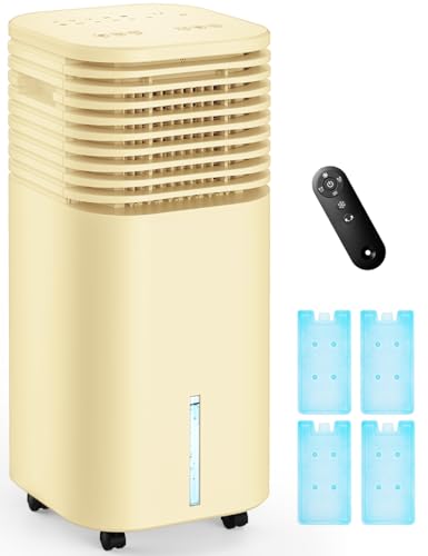 Image of 4-IN-1 Portable Air Conditioners, Evaporative Air Cooler w /4 Modes & 3 Speeds, 15H Timer for Smart Auto-off, 2-Gal Tank for 20H Cooling,17FT Remote,No Hose Needed - Beige