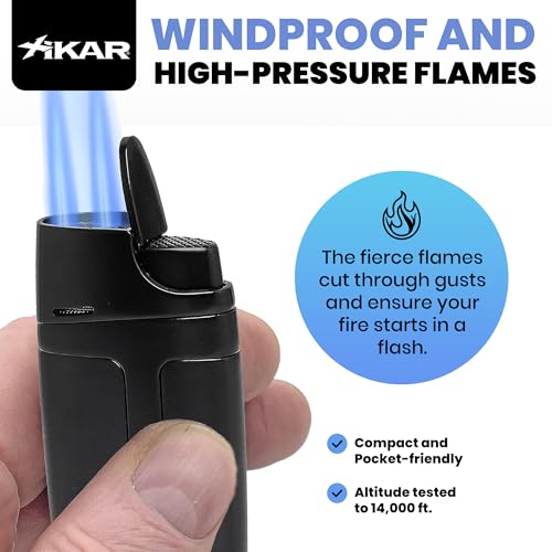 Encendedor Xikar ELX Llama Doble con Punch 9mm Negro miniatura 3