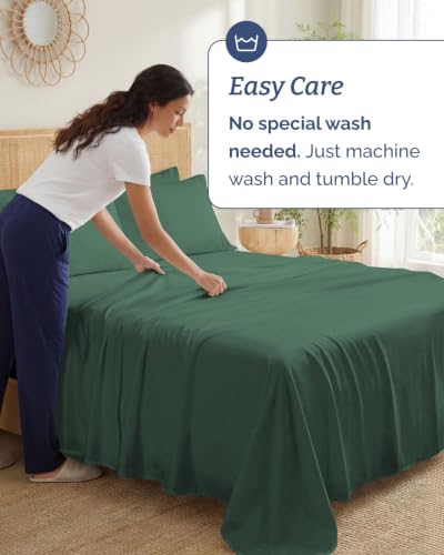 100% Rayon Derived from Bamboo - Bamboo Sheets King Size - Emerald Green - image 8