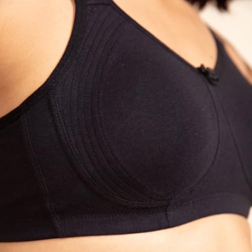 Image of NYKD (NYB169 Cotton Anti Microbial Non Padded & Non Wired Side Support Shaper Bra for Women | Full Coverage Bra with Detailed Contoured Lift & Shape with Wide Straps (Pack of 2)