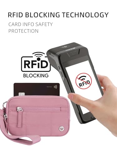 Image of WESTBRONCO Wristlet Wallets for Women - RFID Blocking Quilted Nylon Phone Wallet, Card Holder Purse for Travel & Everyday Use