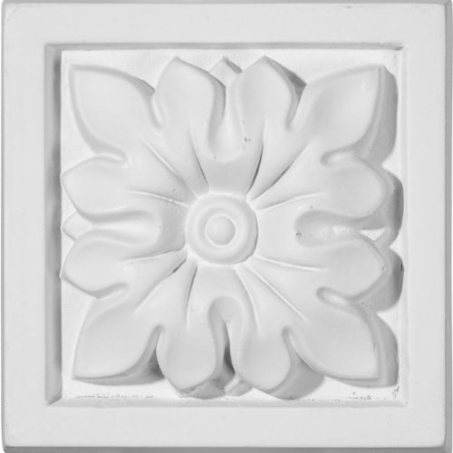 Ekena Millwork PB03X03FL 3 1/2-Inch W x 3 1/2-Inch H x 1 1/4-Inch P Floral Plinth Block