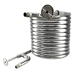 YINLUCK 9,5 M Edelstahl-Gegenstromkühler for Bierbrauen – 1/2 Zoll BSPT Und 1,5 Zoll Tri Clover, 304 SS, 31 Fuß, Freistehendes Design