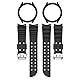 AWADUO Kompatibel für Samsung Galaxy Watch 5 44mm Uhren Ersatz Band+Hülle, Ersatz Silikon Handgelenksarmbandabdeckung für Männer Frauen, weich und langlebig (schwarz)