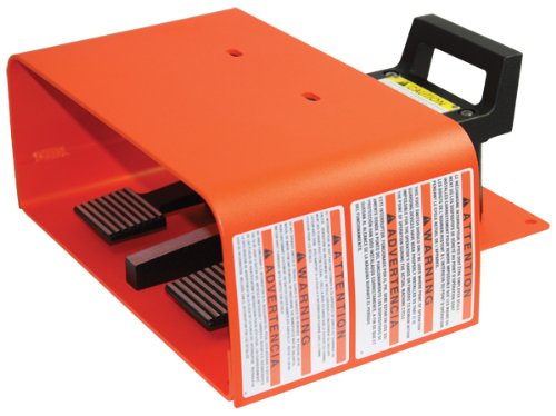 Linemaster 597-EX Explosion Proof Foot Switch, Electrical, 2-Pedal, Momentary, Full Aluminum Guard, Orange