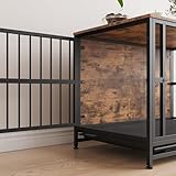 BORPHOM Dog Crate Furniture,38.98" Wooden Large Dog Crates Indoor,Heavy Duty Dog Cage for Large/Medium Dogs,Dog House with Removable Tray,Folding 2 door Crate,Side End Table,Rustic Brown - Image 5