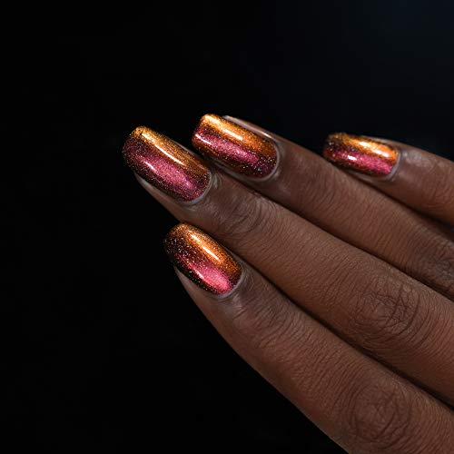 Image of ILNP Greatness (H) - Red to Gold Holographic Ultra Chrome Nail Polish, Chip Resistant, 7-Free, Non-Toxic, Vegan, Cruelty Free, 12ml