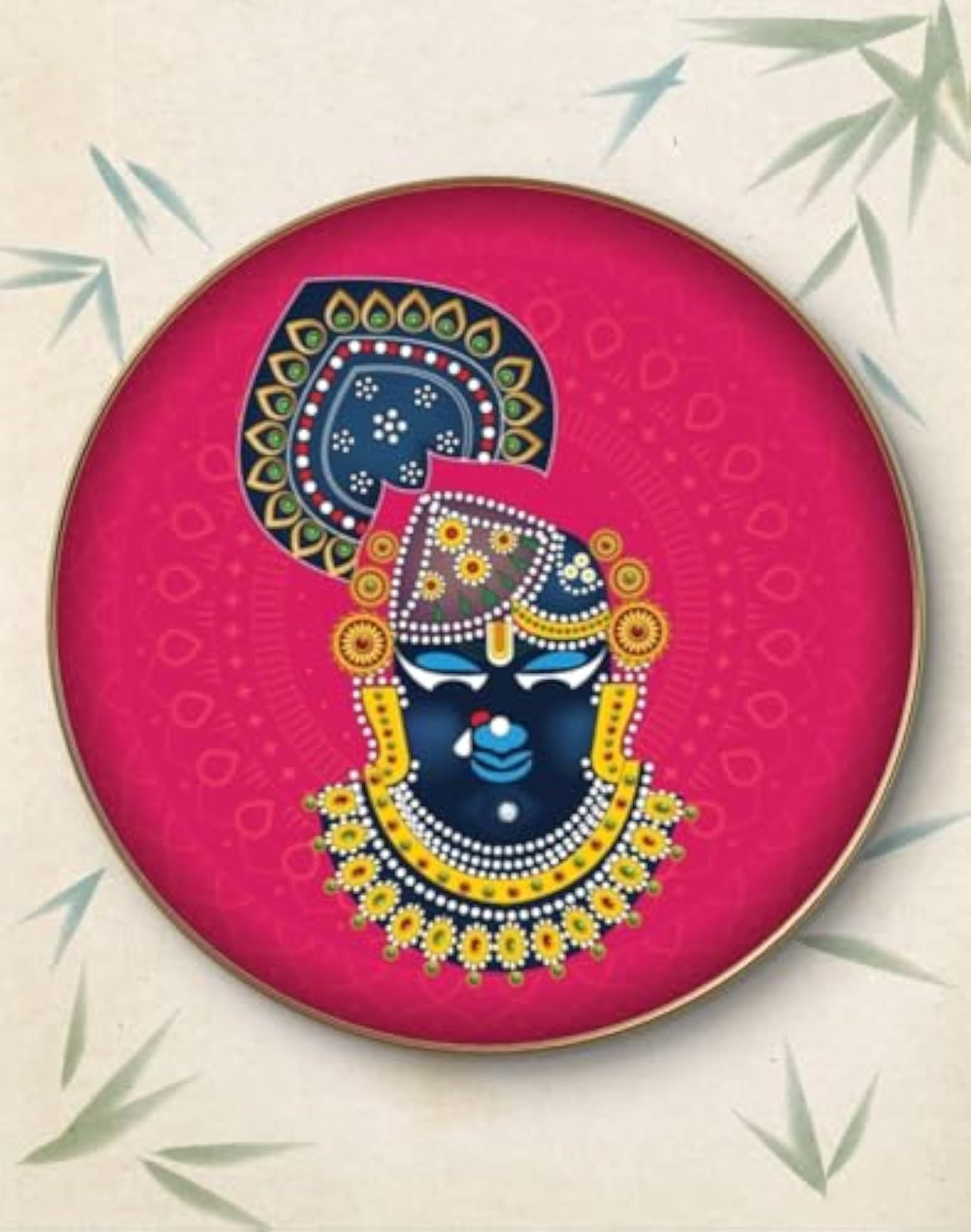 Shri Nath Ji Religious Painting with Golden Slim Frame, Premium