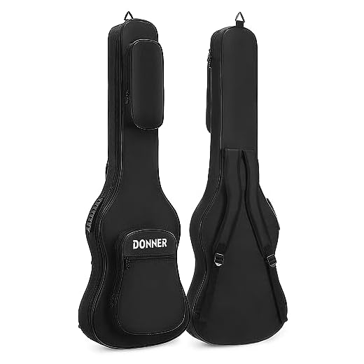 Donner Funda Bajo Electrico de 43 Pulgadas, 12 mm/0.5 Pulgadas de Grosor, Suave Bolsa de Bajo Electrico Sólida con Correas Ajustables, Resistente al Agua, Interior de Esponja Gruesa