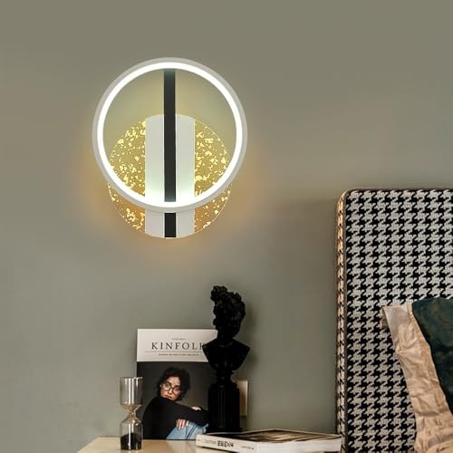Luminaria de pared LED circular en acrílico minimalista de 28cm de altura 2