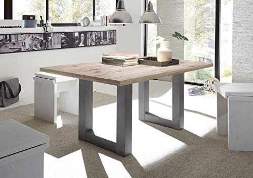 58 aufm Kessel Esszimmertisch Eila 4 160 x 90 x 75 Esstisch Graphit/Sandeiche 13352-160