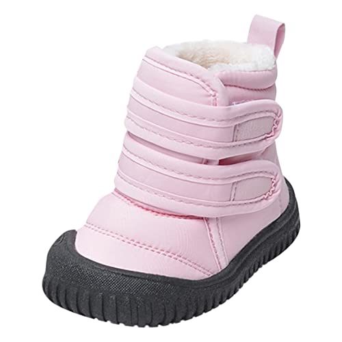 sfdgfhyf Flat Sole Boots for Toddler Hook Loop Low Cut Boots Cloth Snow Boots 1 to 4Y Kids Winter Shoes Girl Boy Outdoor