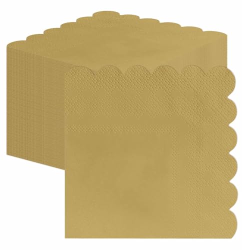 Servilletas de papel doradas desechables de 2 capas para bodas y banquetes de Navidad