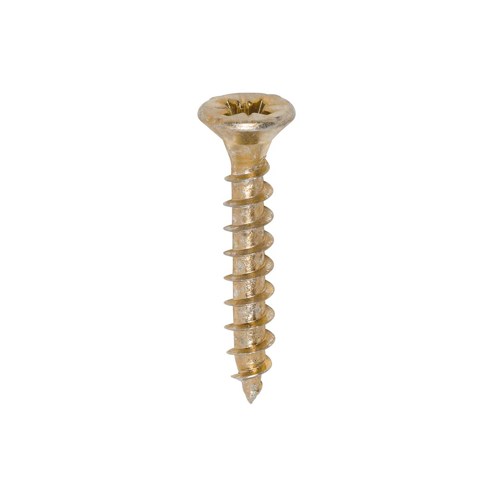 Timco Yellow 4Mm X 25Mm Pozidriv Double Countersunk Zyp Solo Chipboard & Wood Screws, 200 Pack