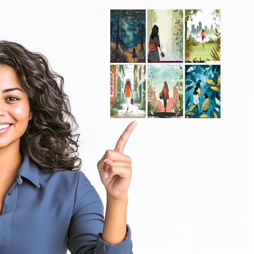 Image of SiddArtify Enchanted Forest - Cityscape Journey Art Print Set - Set of 2-4x6 Inch - Board (Pack of 6) - Sticker (Pack of 6) Wall Room Decoration art Poster Prints