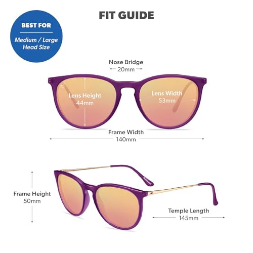 Image of Knockaround Round Trendy Polarized Sunglasses for Women - UV Protection
