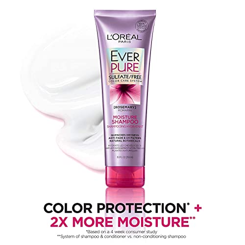 L’Oréal Paris EverPure Moisture Shampoo Rosemary, 8.5 fl oz, 2 Pack