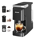 3 in 1 Multi Capsule Coffee Machine, 20 Bar Espresso Maker with 40s Fast Heat Up, Compatible with Nespresso/Dolce Gusto Pods/Ground Coffee/ESE Pods, Self-Cleaning, 920ml Water Tank for Home Office