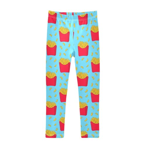 Girls Leggings Size 4T Cartoon French Fries Soft Stretchy Pants Breathable Girl Clothes for Gymnastics Dance