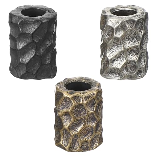 Ymapinc 3PCS Paracord Beads 6mm Large Hole Columnar Lanyard Beads White Black Yellow Paracord Charms Knife Lanyard Bead Suitable for Paracords DIY Crafts1511mm