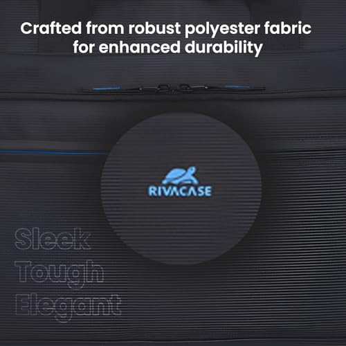 Image of RivaCase Regent 8059 Black Laptop Bag 17.3 Inches Smart Design Durability for both Versatility and Style Briefcase for Macbook, Gaming Laptop with Smart Organizer, Professional Bag for Business Travel