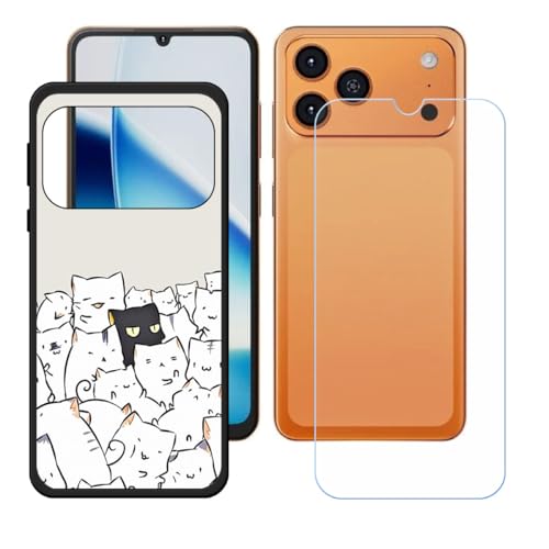 CongJiaLingXi�P�[�X �K�p���� Hotwav A17 Pro Max (6.75") + �����K���X�X�N���[���ی�t�B���� �A���ȃ\�t�g�V���R���P�[�X�ی�TPU�J�o�[�̃P�[�X�J�o�[ - WZ21