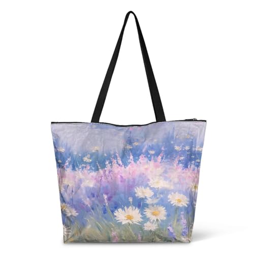 Image of Art Lover Zippered Tote Bag Waterproof Large Work Tote Bags, Artwork Women's Purse Handbags Travel Totes