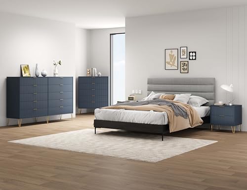 image for Manhattan Comfort Dumbo 3-Piece Modern Dresser Drawer and Nightstand S
