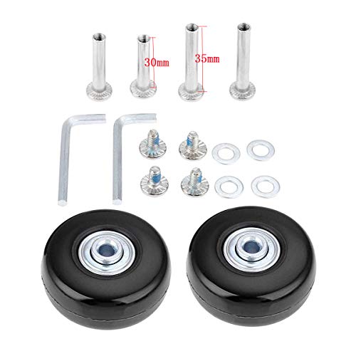 F-Ber Luggage Suitcase Wheels 40Mm X 18Mm With Abec 608Zz Bearings, Inline Outdoor Skate Replacement Wheels, One Set Of (2) Wheels (Od:40 W:18 Id:6 Axles:30) #TOP6