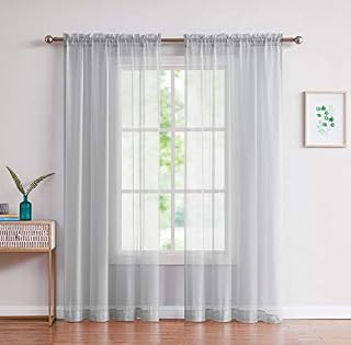 Amazing Sheer - 2-Piece Rod Pocket Sheer Panel Curtains Fabric Sheer - Voile