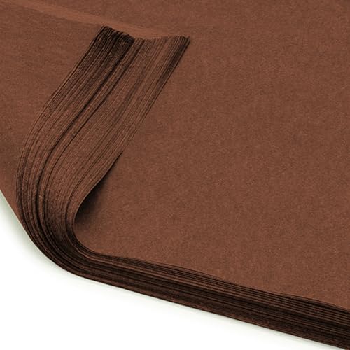 Lot de 10 feuilles de papier de soie vif 500 x 750 mm pour sacs cadeaux, emballage, fleurs, mariage, loisirs créatifs – Qualité sans acide (marron)