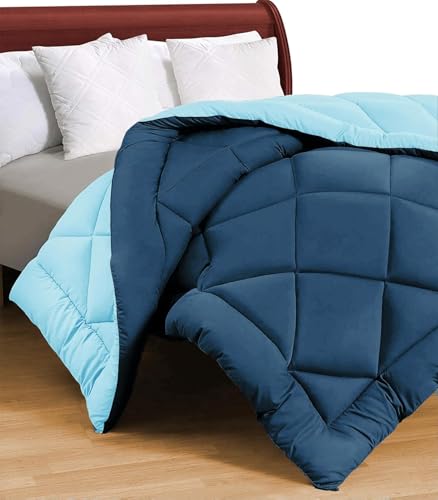 Image of Dream Living Microfibre All Season /AC /Summer Solid Reversible Single Bed Comforter Blanket (Aqua-Blue Single, Single-152X220)