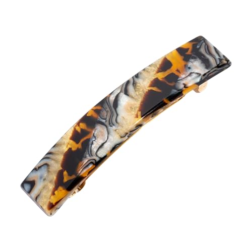 France Luxe Earthy Stone Hair Barrette for Thin Hair, Classic