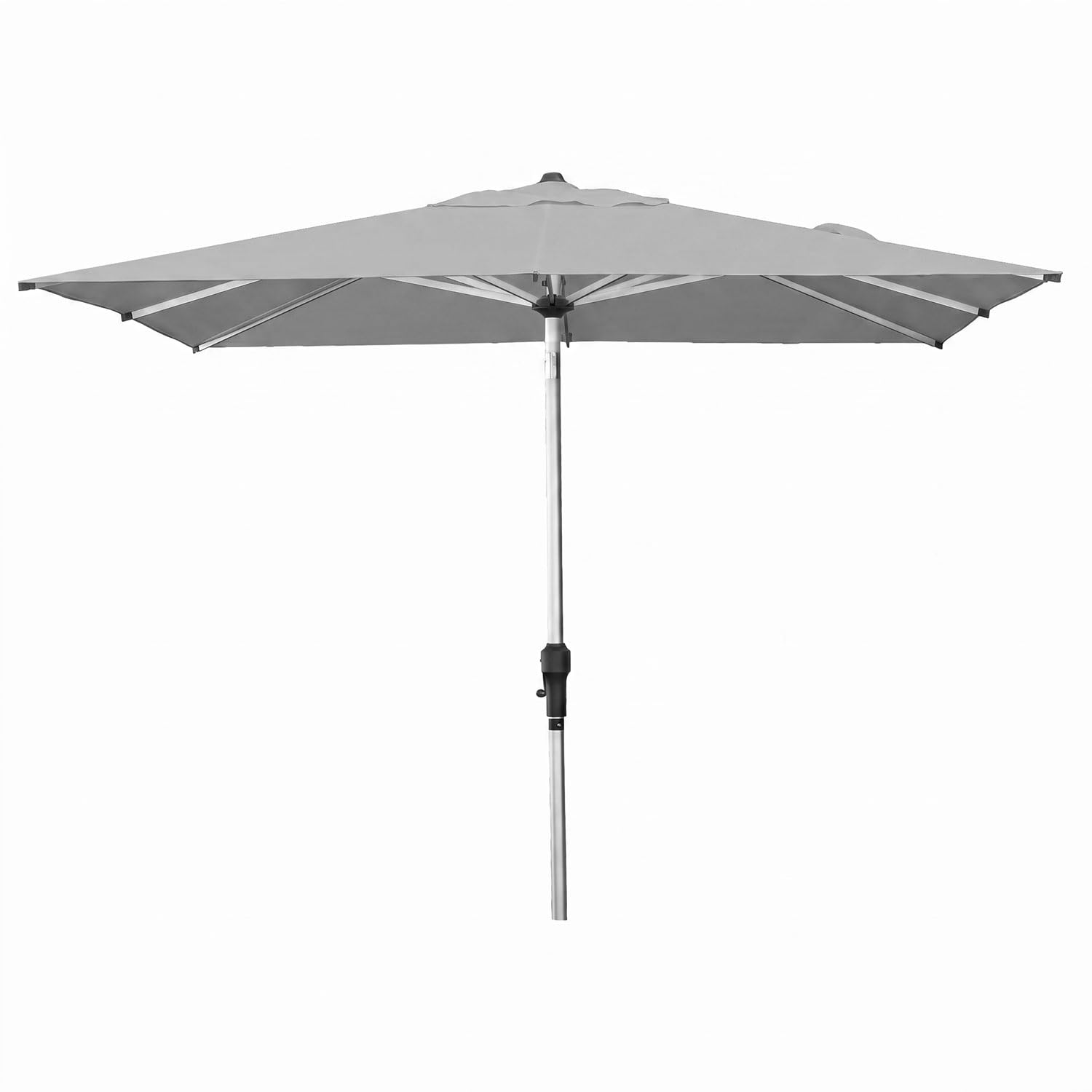 anndora Aluminium Sonnenschirm 2,5 x 2,5 m quadratisch - Sonnenschirm mit Kurbelsystem für Balkon, Garten Terrasse