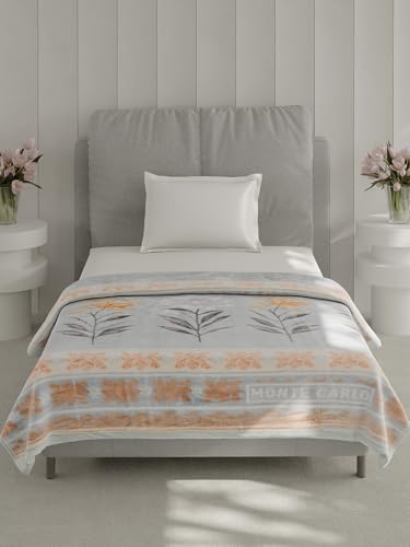Image of Monte Carlo Single Bed Heavy Winter Blanket Lavish Plus 2 Ply Box Pack 900 GSM | 3.2 KG (220x160 CM), Beige
