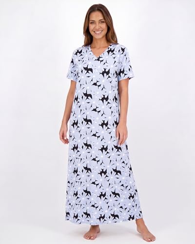 Image of Real Essentials 3 Pack: Women's Soft Maxi Long Nightshirt Short Sleeve Soft Nightgown Sleep Dress (Available in Plus Size)