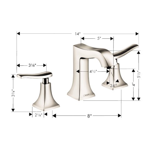 hansgrohe Metris C Classic Replacement Easy Clean 2-Handle 3 6-inch Tall Bathroom Sink Faucet in Polished Nickel, 31073831,Small by hansgrohe - Image 3