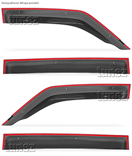 tunez® Regenschutz Fenster Tür Visier Wetterschutz Wetterschutz Windabweiser Kompatibel mit Mitsubishi Shogun Pajero NS NT NW NX Baujahr 2006-2021