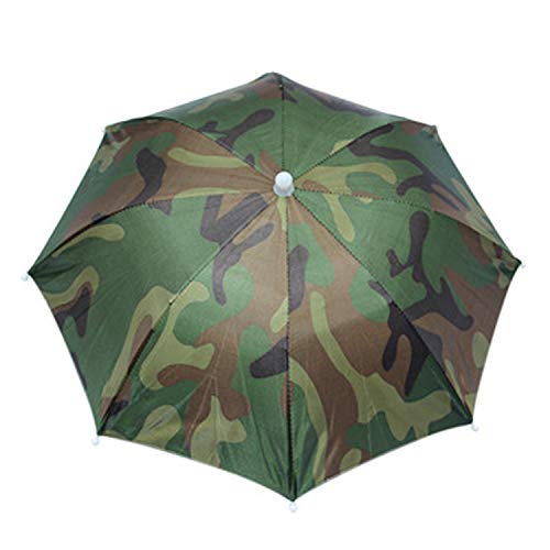Hunter's Tail UV Umbrella Hat, with Umbrella Fishing Gardening Folding Umbrella One Canopy, Camouflage Color, 65cm, DTSMBT-5
