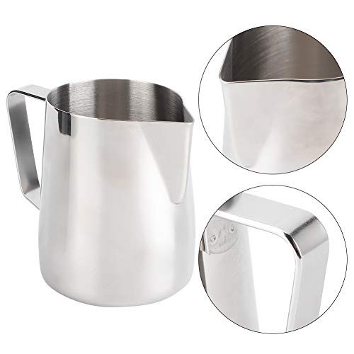 Jarro de espuma de leite para vaporizar café expresso em aço inoxidável, espumadores de leite, arte