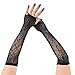 Mrotrida Women's Long Fishnet Gloves 80s Rhinestone Mesh Fingerless Opera Gloves (Black-C)