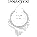 Sixexey Rhinestone Choker Necklaces Silver Neck Chain Sparkly Tassel Necklace Dainty Party Prom Necklace Jewelry for Women